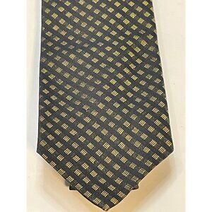 Lilly Dache silk neck tie 54" long short Perkins Shearer vintage black gold
